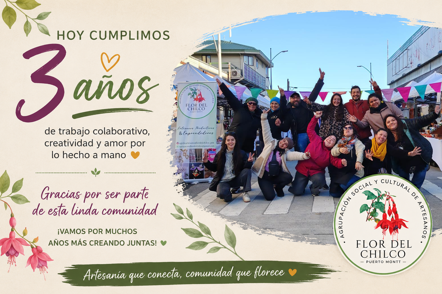 Flor del Chilco celebra 3 años fortaleciendo la artesanía y el trabajo colaborativo en Puerto Montt